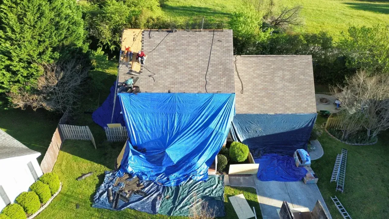Roof on Springside Dr in Holly Springs, NC before the roof replacement