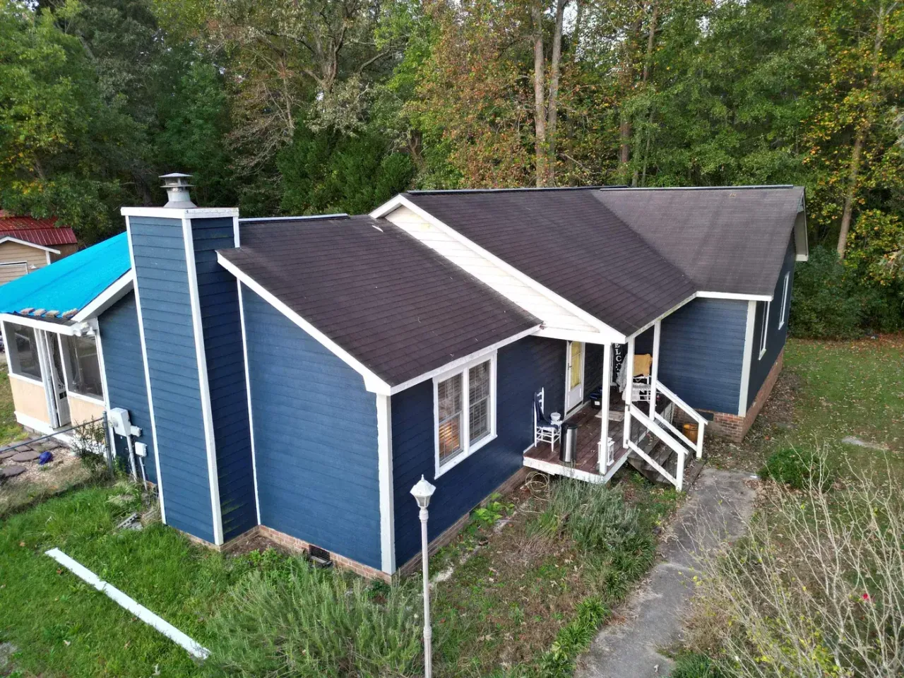 Roof on Stancil Dr in Angier, NC before the roof replacement