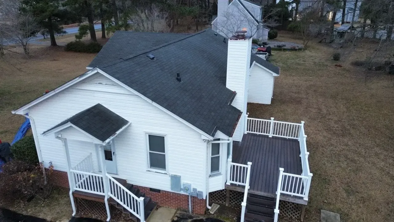 Roof on Ten Ten Rd in Apex, NC before the roof replacement