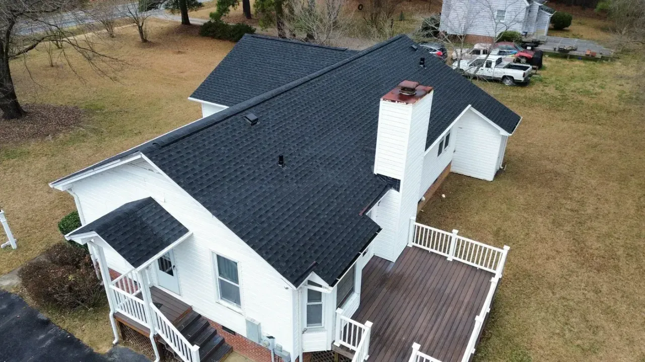 Roof on Ten Ten Rd in Apex, NC after the roof replacement