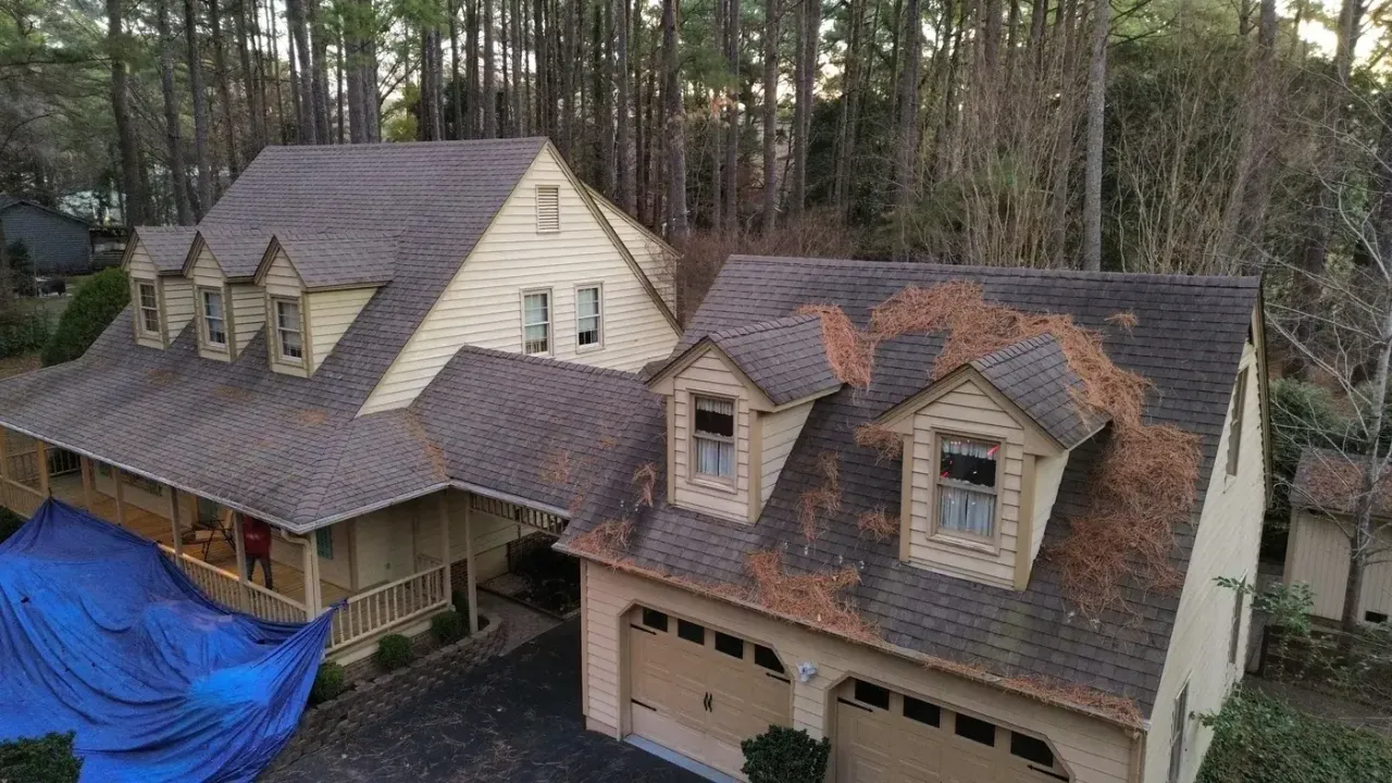 Roof on The Dyke Drive in Raleigh, NC before the roof replacement