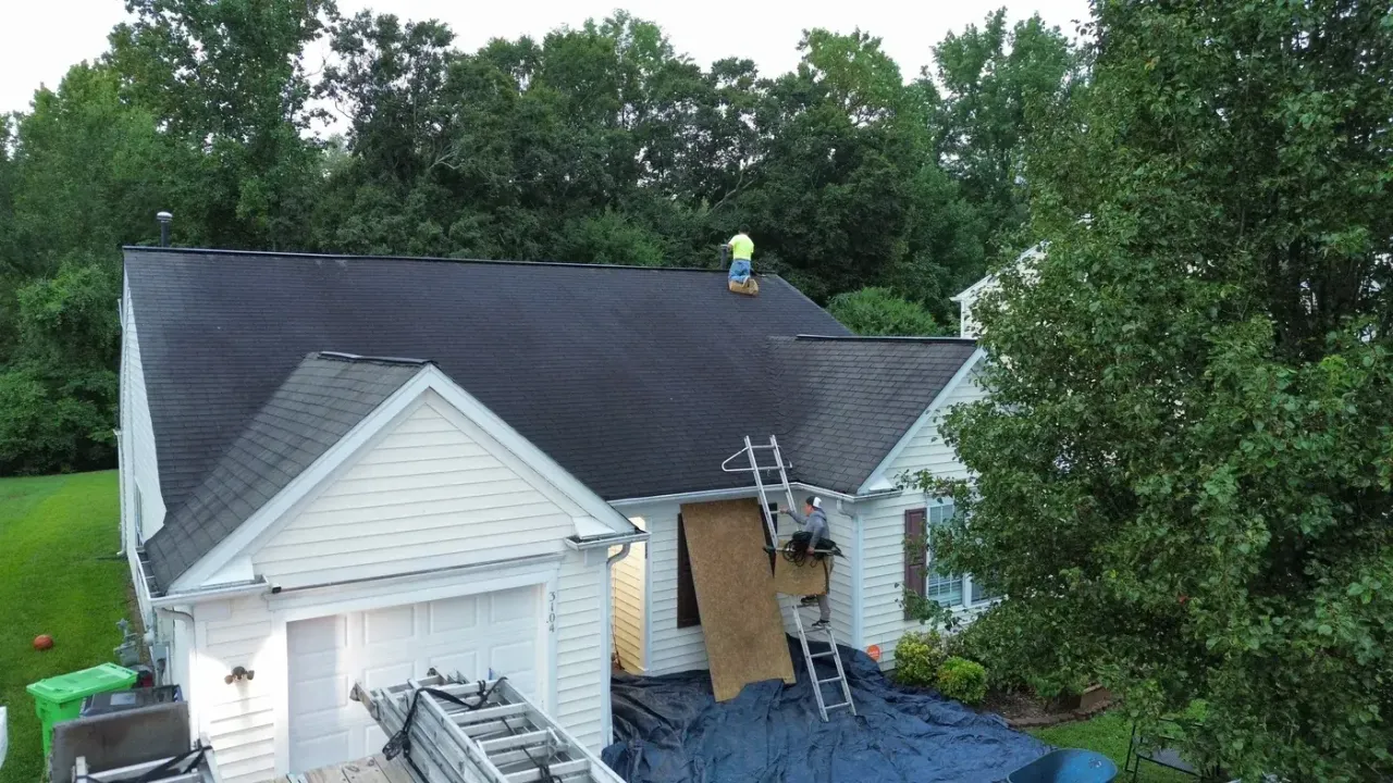 Roof on Tuckland Rd in Raleigh, NC before the roof replacement