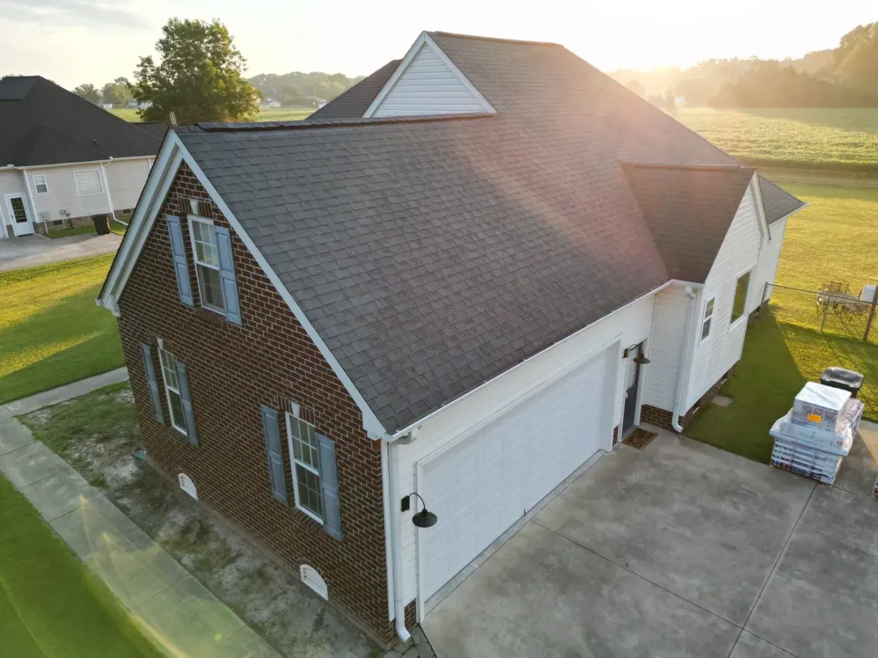 Roof on Wesley Dr in Goldsboro, NC before the roof replacement