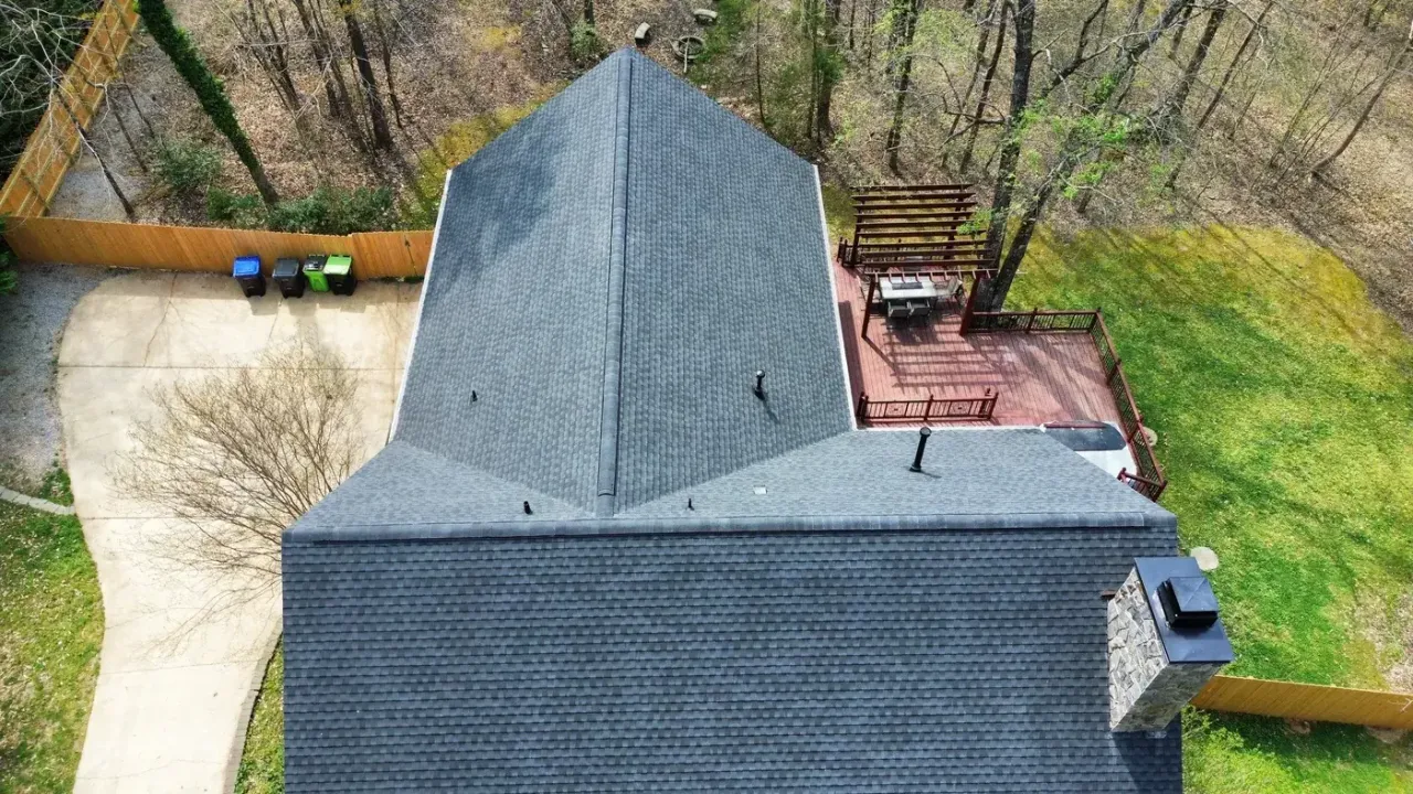 Roof on Wolverton Fields Dr in Wake Forest, NC after the roof replacement