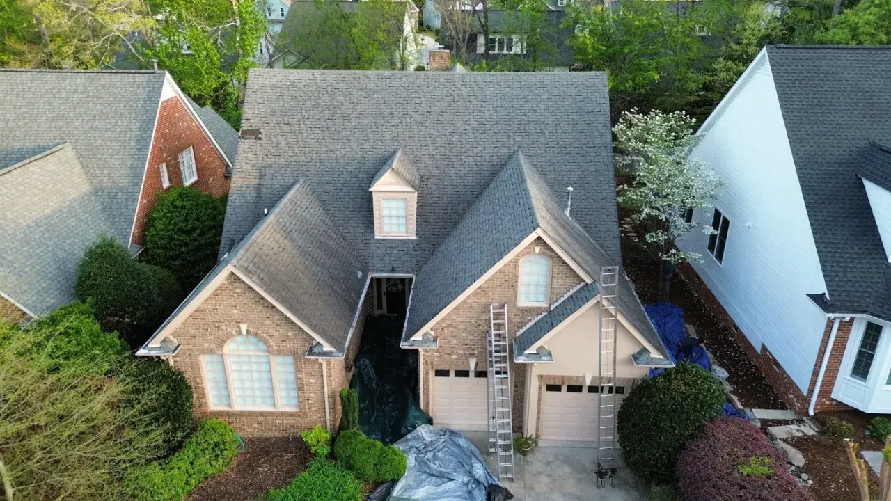 Roof on Yorkchester Way in Raleigh, NC before the roof replacement